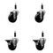 Service Caster 3.5'' Phenolic Wheel Swivel 7/8'' Expand Stem Caster Set 2 Brakes, 4PK SCC-EX20S3514-PHS-2-PLB-2-78 - alternate 1